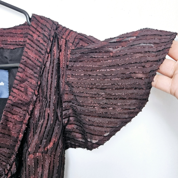 Modcloth Sz Small Your Time To Shine Metallic Elegant Burgundy Maxi Flowy Dress - Picture 12 of 14